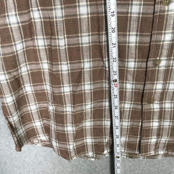 Weatherproof Vintage Shirt Men XXL Brown Button Plaid Casual Classic 100% Cotton - Picture 8 of 12